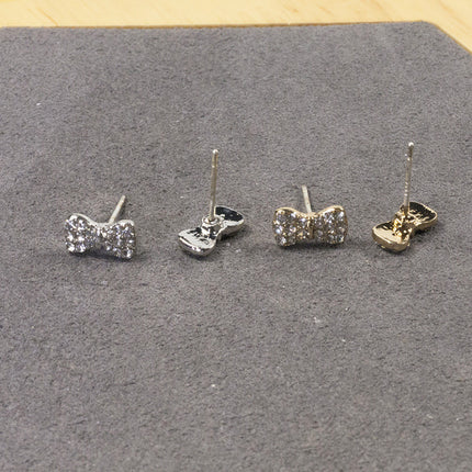 Crystal Rhinestone Bow Knot Stud Earrings