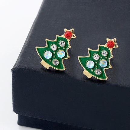 Christmas Stone Tree Earrings
