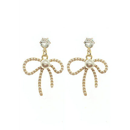 Bowknot Pearls Earrings