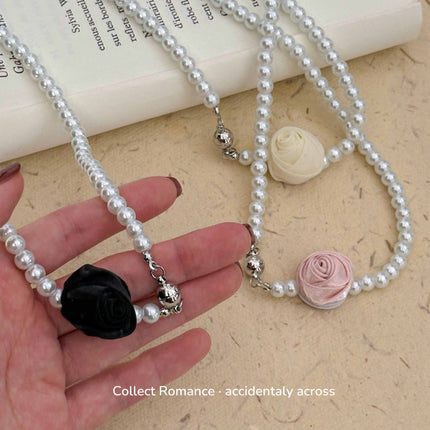 Fashion Rose Flower Pearl Necklace
