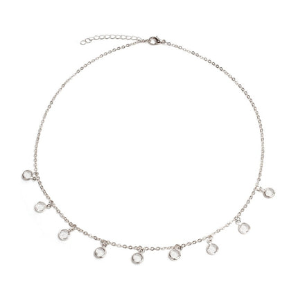 Round Rhinestone Pendant Necklace