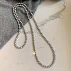 8mm Glass Grey Pearl - Long120cm