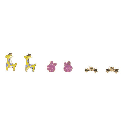 Giraffe bunny stud earrings set