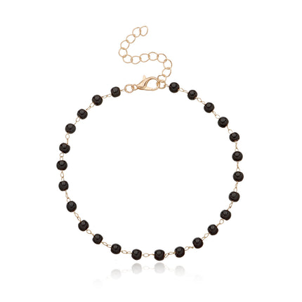 Foot Chain Black Beaded Anklet Bracelet