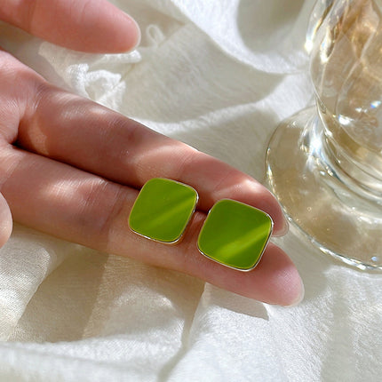 Green Square Earrings - FASHION SHEGOODS LLC