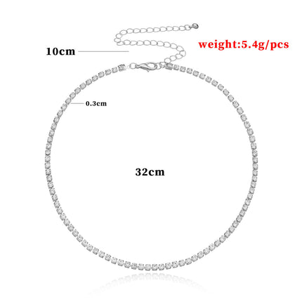 Dainty Rhinestone Tennis Chain Necklace