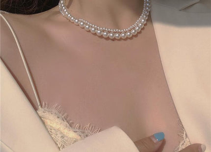 Double Pearl Necklace Court Style Necklace