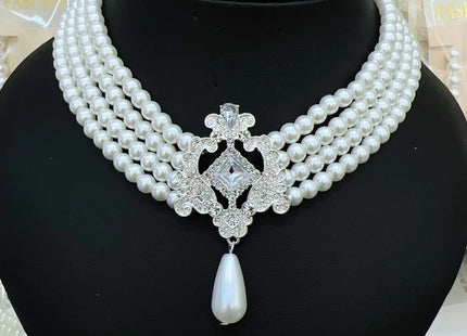 Multi Layers Strand Chokers Beaded Imitation Pearl Chains Necklace for Women Necklace Party Jewelry