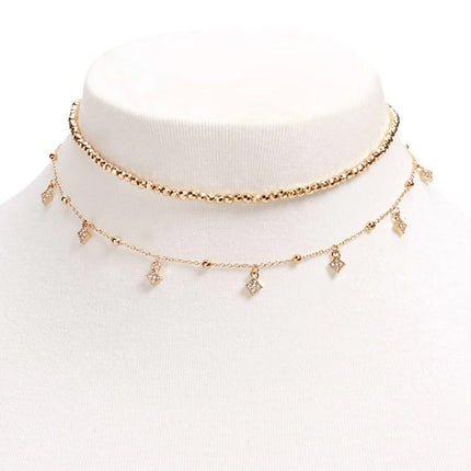 Multi Layers Round Beads Chain Necklace