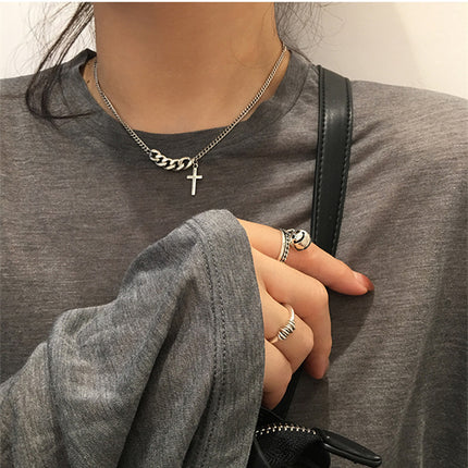 Retro Short Cross Necklace