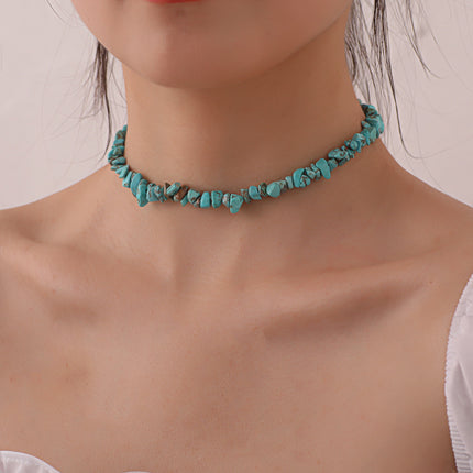 Bohemian Natural Stone Beaded Choker Necklace