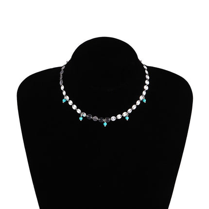 Sequins Dosc turquoise necklace
