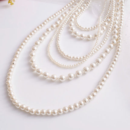 Six-layer Pearl Necklace Wedding Bride Pearl Necklace