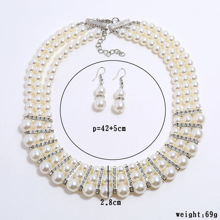 Multi-Layered Imitation Pearl Jewelry Set - FASHION SHEGOODS LLC