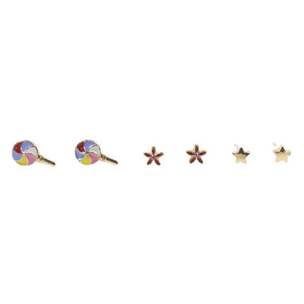 Lollipop flower stud earrings set