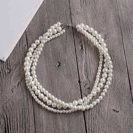 Multilayer Simulated Pearl Choker Necklace for Women - FASHION SHEGOODS LLC