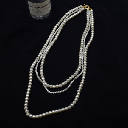 Long Multi-layer Pearl Beaded Sweater Chain Necklace for Women - FASHION SHEGOODS LLC