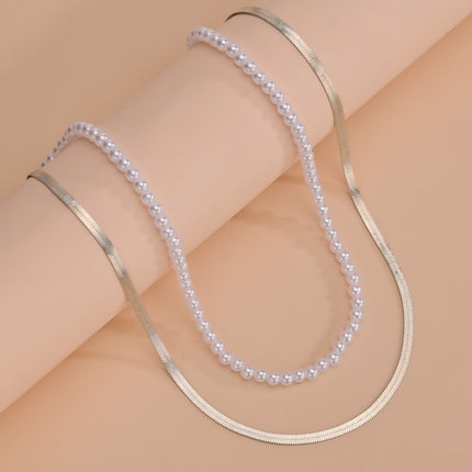 Multi Pearl Layer Chain Choker Necklaces - FASHION SHEGOODS LLC