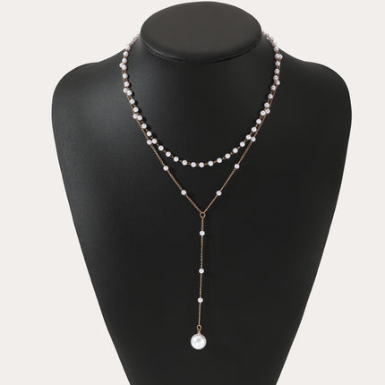 New Pearl Necklace Tassel Layered Necklace - FASHION SHEGOODS LLC