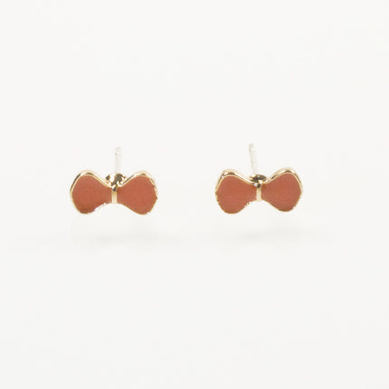 Enamel Bowknot Stud Earrings Jewelry