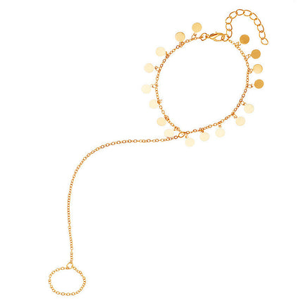 Disc Coin Pendant Layer Ankle Chain