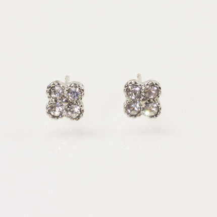 Four Clover Rhinestone Stud Earrings