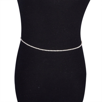 Women Sexy Rhinestone Waist Chain for Body Jewelry