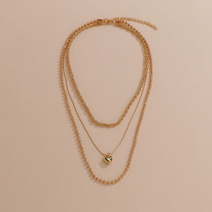 Multi Layer Heart Necklace for Women - FASHION SHEGOODS LLC