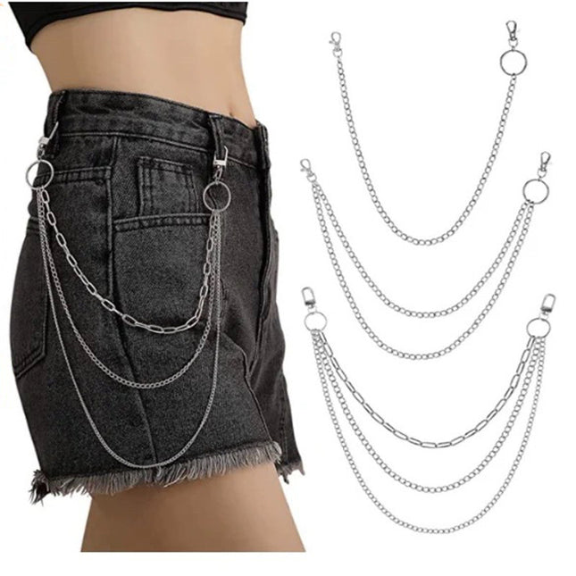 Punk Metal Jeans Pants Chain Pendant Waist Belt Chain