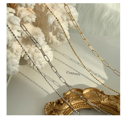 Paperclip Box Chain Layer Necklace - FASHION SHEGOODS LLC
