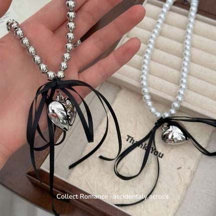 Heart Bowknot Pearl Necklaces - FASHION SHEGOODS LLC