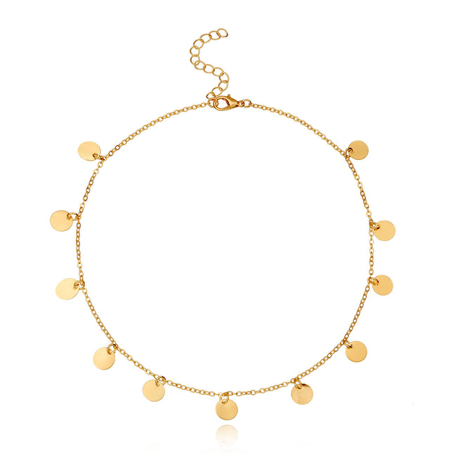 Multi Round Small Disc Charm Necklace