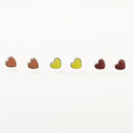 Red Heart Stud Earrings for Women