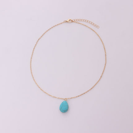Turquoise Drop Pendant Necklace for Women