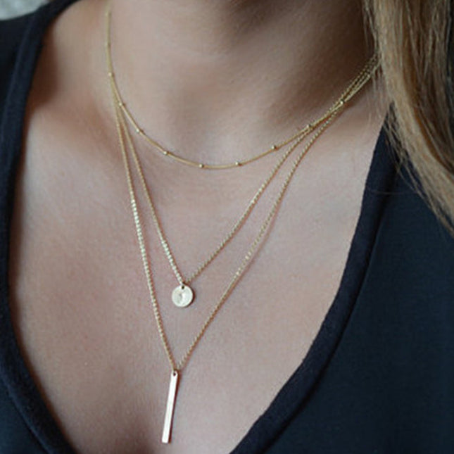 Multilayer Bar Necklace Boho Layered - FASHION SHEGOODS LLC