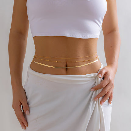Sexy Body Waist Chain Jewelry Layered Metal Snake Bone Chain Waist Chain