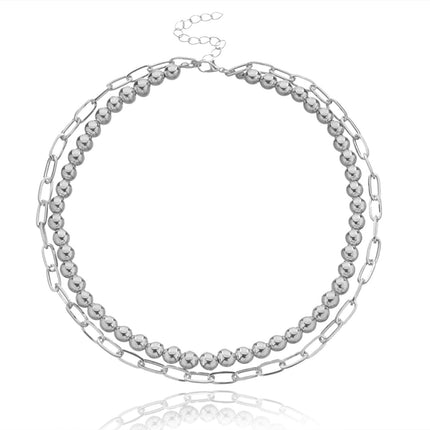 Multiple Paperclip Chain Layer Necklace