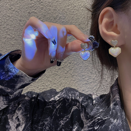 Heart Pearl Charm Drop Earring Earrings