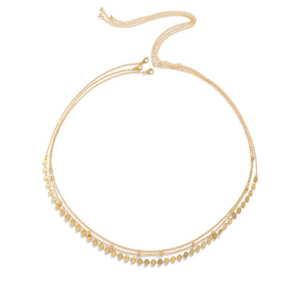 Sequins Waist Chain for Women Sexy Simplicity Layered Body Chains