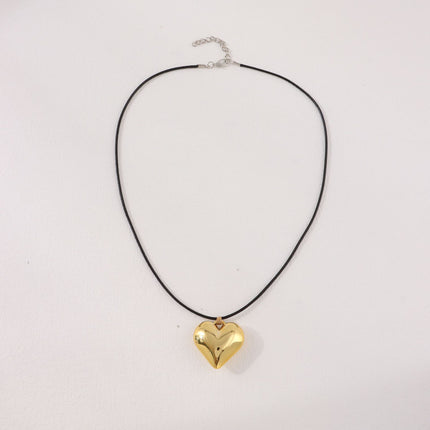 Chunky Puffy Heart Choker Necklace