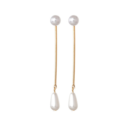 Imitation Pearl Tassel Earrings