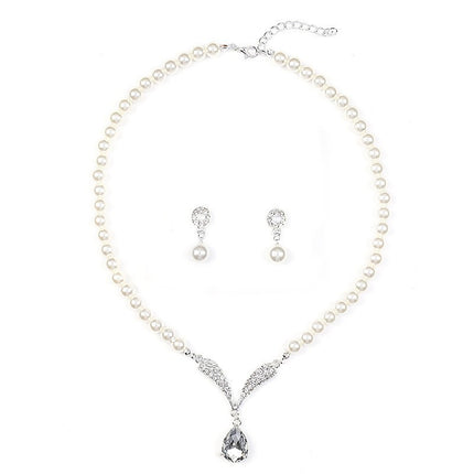Elegant Pearl Bride Necklace Set