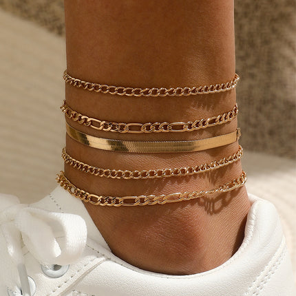 Summer Jewelry Multi-Layer Beach Chain Anklets Jewelry