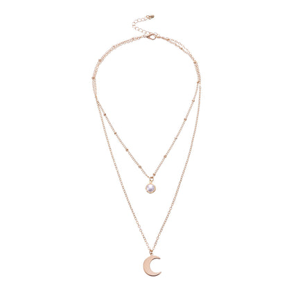 Moon Pearl Pendant Necklaces