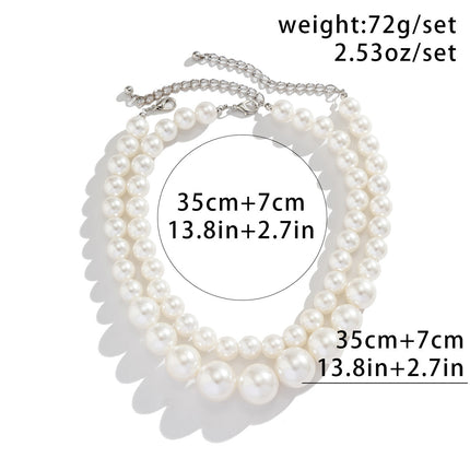 Retro Long Pearl Tassel Chain Female French Collar Fashion Double-layer Beaded Necklace