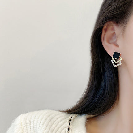 Geometric Hollow square Stud Earrings - FASHION SHEGOODS LLC