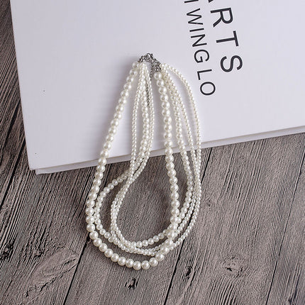 Multilayer Simulated Pearl Choker Necklace for Women - FASHION SHEGOODS LLC