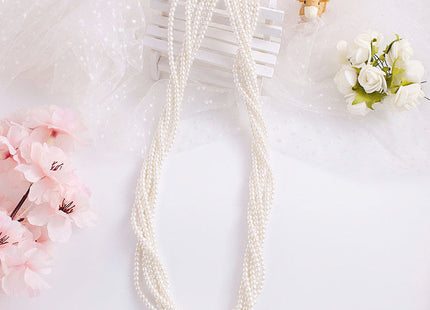 Pearl Necklace Choker Collar 6 Layer Multi