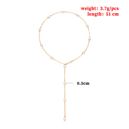 Pearl Chain Tassel Necklace