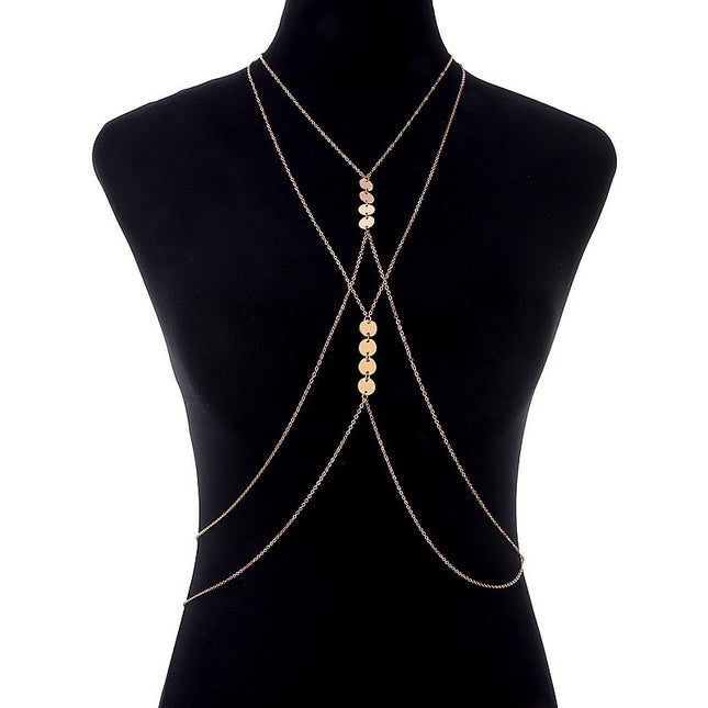 Sexy Women Round Sequin Body Chain